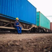 find-rail-cargo-forwarder Eurotrans employee working in rail cargo logistics